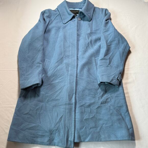 Centigrade Outerwear Blue Wool Blend Longline Coat Sz XL - Picture 8 of 10